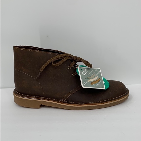 Clarks Bushacre Chukka ankle boot shoe oiled brown leather distressed men 8.5